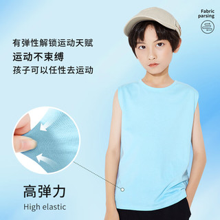 史努比童装男童套装纯棉背心短裤儿童夏季舒适透气休闲两件套 蓝 太阳努比+黑 思考努比白S 130
