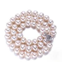 千足珍珠 7.5-8mm淡水珍珠项链S925银扣简约百搭