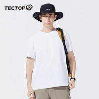 TECTOP 探拓 速干短袖T恤男士24春夏运动上衣户外透气跑步训练服健身上衣 纯净白 L