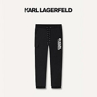 Karl Lagerfeld卡尔拉格斐轻奢拉佛爷男子 2024夏款LOGO束脚修身休闲裤 黑色 46