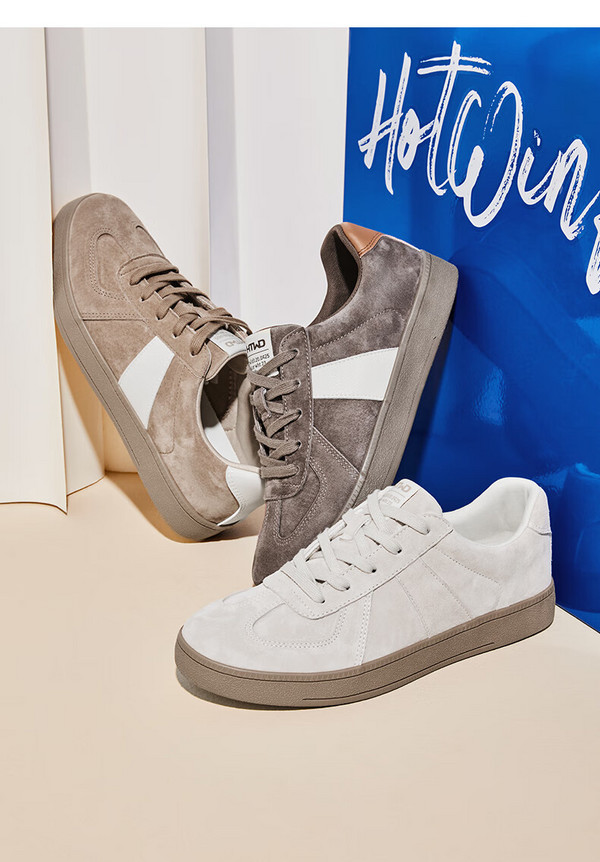 热风板鞋德训鞋复古百搭做旧耐穿舒适运动休闲鞋通勤2024年春季男款