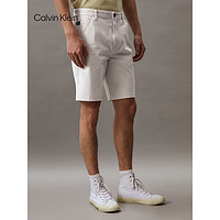 Calvin Klein Jeans24春夏男士简约布标休闲通勤直筒西裤短裤J325910 PC8-银河灰 36