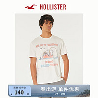 HOLLISTER24春夏美式棉质宽松圆领短袖T恤男女装358312-1 米白色 M (180/100A)
