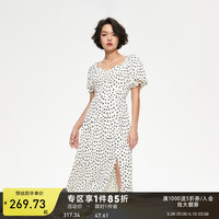 ONLY季气质满印A字方领泡泡袖长裙连衣裙女123307012 H2A 素描爱心 160/80A/S