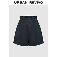 URBAN REVIVO 女士超宽松廓形短裤 UWU640044 墨蓝 M