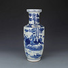 清康熙瓷器青花下棋图棒槌瓶古董古玩收藏地窖藏品陶瓷花瓶