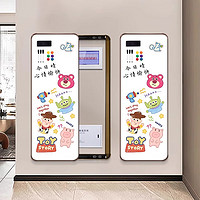 百思木磁吸涂鸦写字板遮挡电表箱带镜子隐形穿衣镜多功能推拉全身镜挂墙 经典黑-打开门(含镜子) 140*50cm