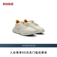HUGO男士2024夏季撞色细节装饰跑步休闲运动鞋 271-浅肤色 EU:42