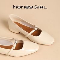 百亿补贴：honeyGIRL 田莘 复古浅口玛丽珍女鞋2024新款春秋季方头脚蹬低跟单鞋