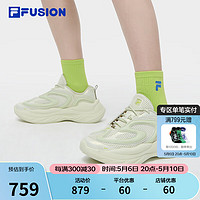 FILA 斐乐 FUSION斐乐潮牌女鞋老爹鞋陨石鞋2024夏季休闲鞋运动鞋 精华绿/白玉白-GW 38.5