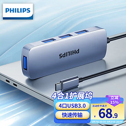 PHILIPS 飛利浦 SWR1607S/93 Type-C擴展塢 四合一 太空灰