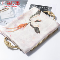 上海故事丝巾女2024春秋真丝小围巾夏季薄款护颈纱巾脖子长条防晒夏天 鹊迎春来