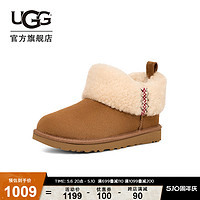 UGG 女士休闲舒适圆头平底时尚穗带短靴雪地靴1151750