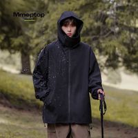 MMOPTOP户外冲锋衣男春秋款机能工装夹克防风防水登山外套HJ23652黑色XL XL(130-150斤)