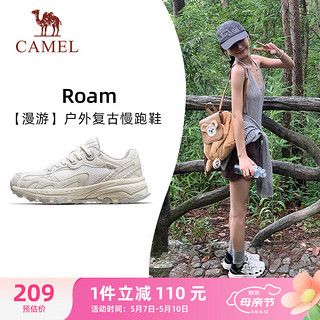 CAMEL 骆驼 漫游户外复古慢跑鞋女休闲运动 K23S09L7014-1 米白/香芋紫 39