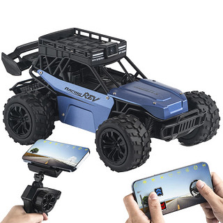 趣格QUGE 遥控汽车玩具视频遥控车安装摄像头语音对话合金高速越野车特技车