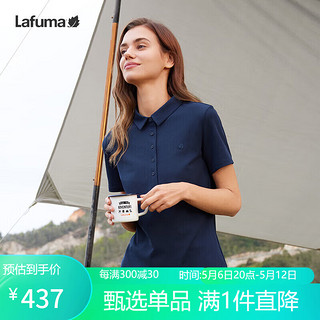 Lafuma 乐飞叶 短袖T恤女 户外2024夏季休闲吸湿速干polo衫 LFTS4BS60 藏青色NV 175/92A（42）