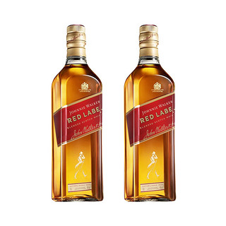 尊尼获加（JOHNNIE WALKER） 红牌红方700ml双支装 苏格兰调和型威士忌 洋酒 无盒