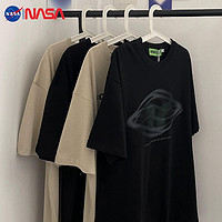 NASAOVER NASA美式创意涂鸦印花重磅纯棉短袖t恤男女夏季潮牌宽松百搭上衣