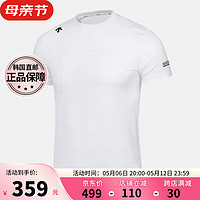 迪桑特（DESCENTE）短袖t恤男女士同款户外跑步运动半袖T恤圆领标准款速干衣 白色WHT0 100 L