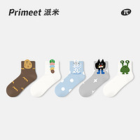 PRIMEET/派米 袜子女夏季薄款卡通凸凸短袜日系运动外穿抗菌棉袜潮