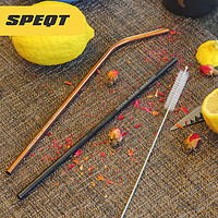 SPEQT 澳大利亚SPEQT 原装不锈钢吸管套装吸管刷配件弯头直头可重复使用
