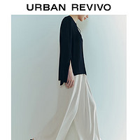 URBAN REVIVO 女士都市魅力通勤宽松垂感高腰阔腿裤 UWG64003 米白 XXS
