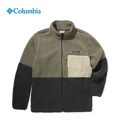 Columbia 哥倫比亞 戶外23秋冬新品男子時尚拼接保暖羊羔搖粒絨抓絨衣