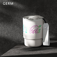 germ 格沵 可口可樂聯名水杯咖啡杯大容量雙飲車載杯子竹簡款保溫杯 炫彩白360ML