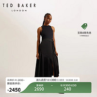 Ted Baker2024春夏女士无袖针织拼接缎面腰带连衣裙275292A 黑色 0