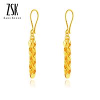 百亿补贴：ZSK 母亲节ZSK珠宝-车花凤尾黄金耳饰足金999女时尚轻奢金耳钩耳饰