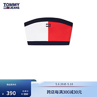 TOMMY JEANS24早秋女装美式街头拼色刺绣抹胸内搭短上衣DW0DW18440 红白撞色YBR S