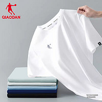QIAODAN 乔丹 短袖T恤男装2024夏季新款冰丝透气白色体恤男士健身运动半袖