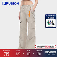 FILA 斐乐 FUSION斐乐潮牌长裤女2024夏季新款工装裤