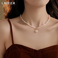 Lnieer 法式双层叠戴珍珠项链女2024新款爆款轻奢小众锁骨链新款爆款颈链