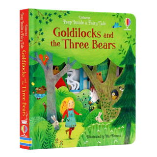 金发女孩和三只熊 金发姑娘 英文原版 Goldilocks and the Three Bears 偷偷看里面系列 童话寓言绘本 搭猜猜我是谁