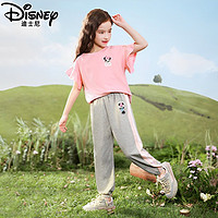 百亿补贴：Disney 迪士尼 女童套装夏季薄洋气新款儿童夏装女孩衣服两件套冰丝宽松潮