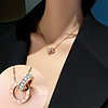 蔻斯琦 罗马数字时尚钛钢双环项链锁骨链潮流爆款