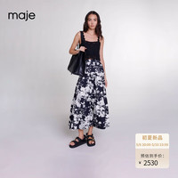Maje2024春夏女装法式时尚印花A字高腰长款半身裙MFPJU01249 多色 T36