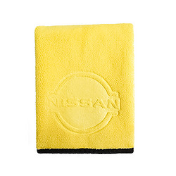 NISSAN 日產 洗車毛巾/珊瑚絨/加厚吸水/雙面/汽車清潔/擦車巾/灰黃色