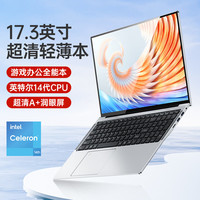 Leno 17.3英寸窄边大屏 笔记本电脑 intel 集成显卡 无机械硬盘 赛扬N5095 1600*900 银色 256GB 60Hz 16GB