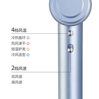 一尔 GS896 4亿负离子护发 浅灰色 无叶高速吹风机