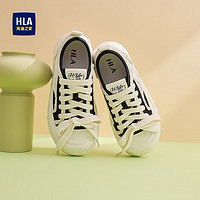 HLA 海澜之家 厚底板鞋时尚透气休闲小白鞋潮流饼干鞋HDAYXW3ACP238 黑色37