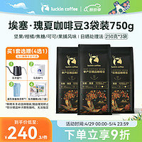 瑞幸咖啡 SOE埃塞·瑰夏咖啡豆共750g中烘日晒门店同源豆单产区精品咖啡豆粉