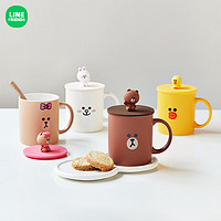 LINE FRIENDS 连我朋友经典马克杯带盖水杯套装 可爱玩偶喝水杯