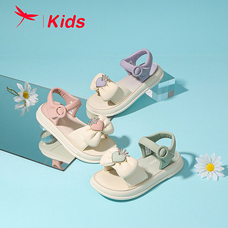 红蜻蜓 女童鞋2024夏季新款公主凉鞋软底舒适甜美小仙女皇冠沙滩鞋