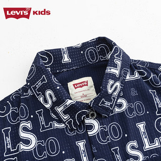 LEVI'S李维斯童装男童短袖衬衫夏季儿童休闲短袖上衣 深靛蓝 120/60 