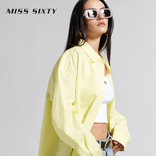 MISS SIXTY2024夏季衬衫女运动休闲风百搭上衣纯色长袖简约 黄色 XS
