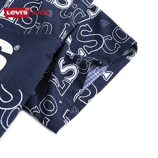 LEVI'S李维斯童装男童短袖衬衫夏季儿童休闲短袖上衣 深靛蓝 110/52S 