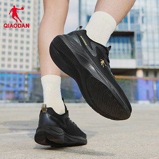 乔丹QIAODAN运动鞋男跑步鞋舒适慢跑鞋夏季透气 黑色/金色 45